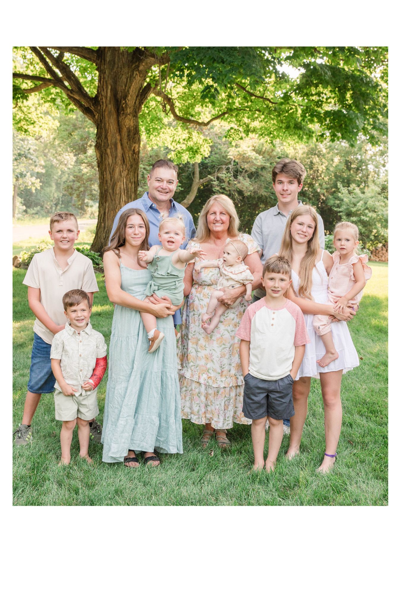 Generational portrait from an extended family session showing grandparents and their legacy in one frame.
